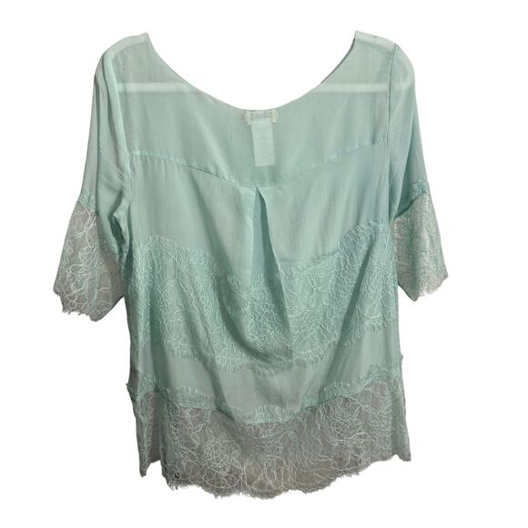 By Malene Birger Mint Green Silk and Lace Blouse Size 6 - Picture 2 of 4